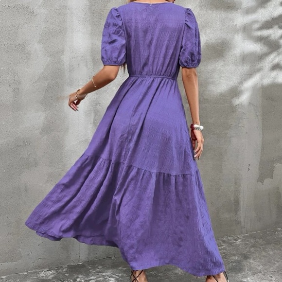 Boho  hot pink square neck A-line maxi dress - Picture 10 of 16